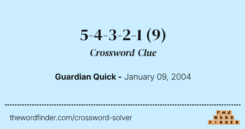 5-4-3-2-1 crossword clue image
