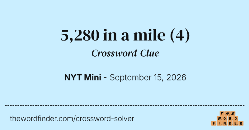 5,280 in a mile crossword clue image