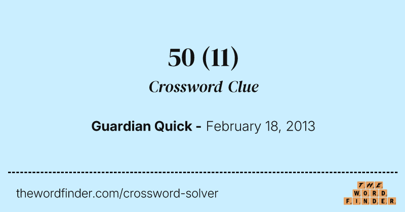 50 crossword clue image