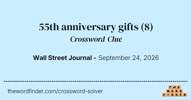 55th anniversary gifts crossword clue image