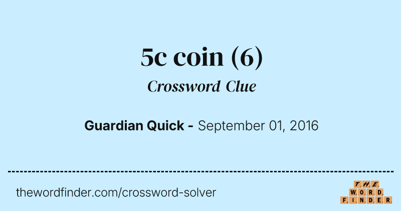 5c coin crossword clue image