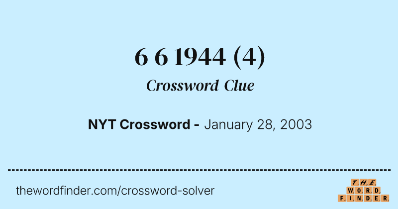 6 6 1944 crossword clue image