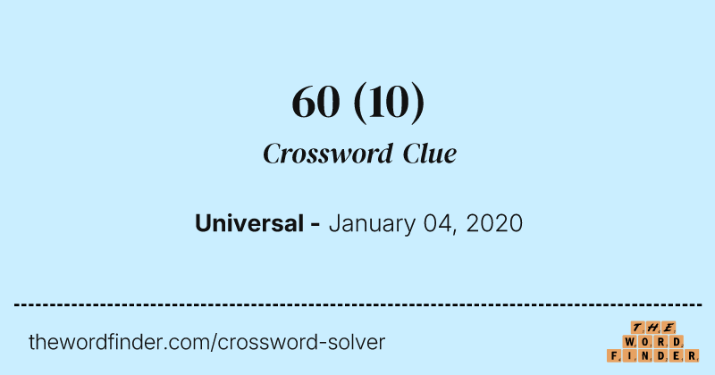 60 crossword clue image