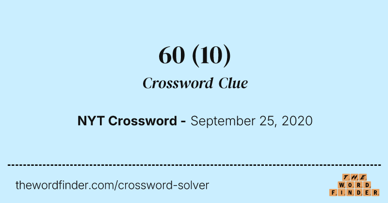 60 crossword clue image