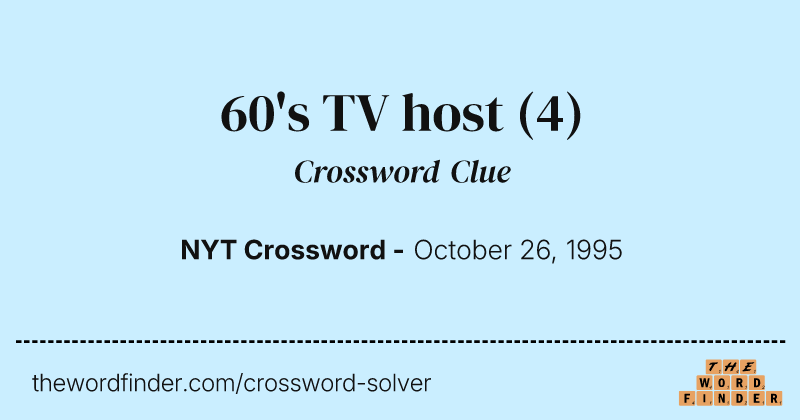 60's TV host crossword clue image