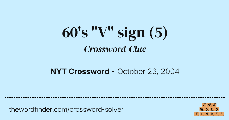 60's "V" sign crossword clue image