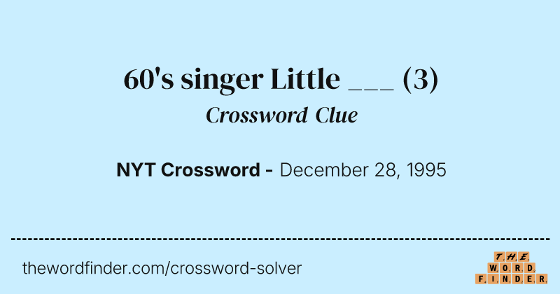 60's singer Little ___ crossword clue image