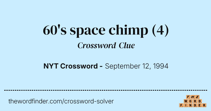 60's space chimp crossword clue image