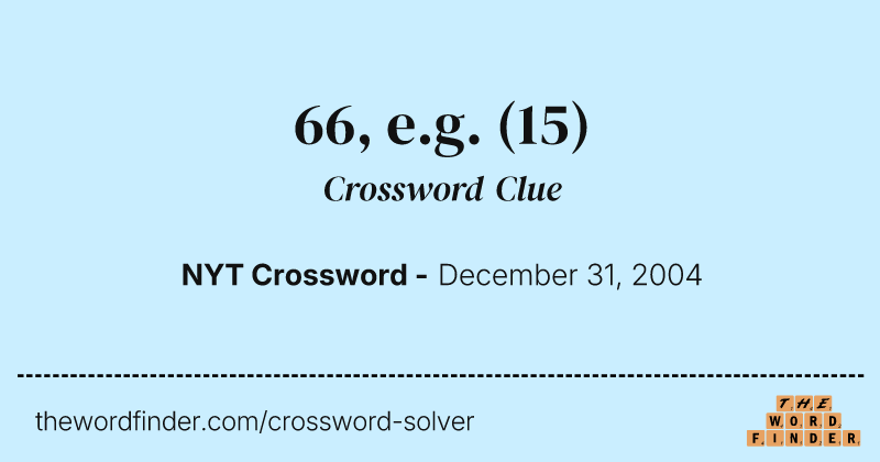 66, e.g. crossword clue image