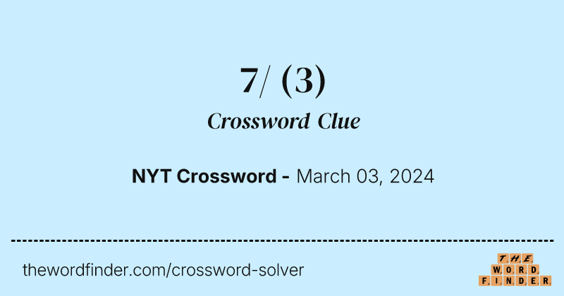 7/ crossword clue image