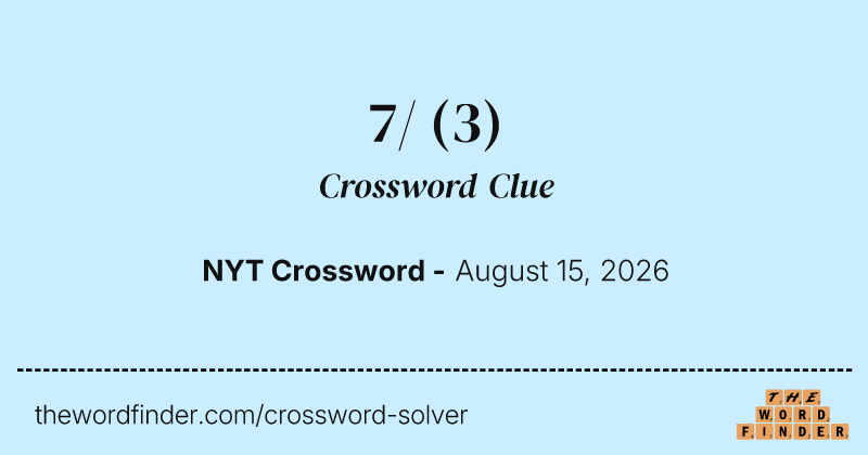 7/ crossword clue image