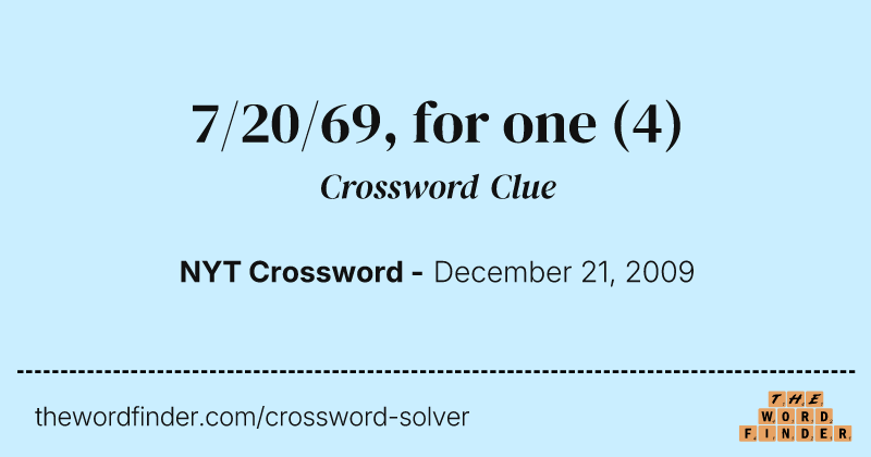 7/20/69, for one crossword clue image