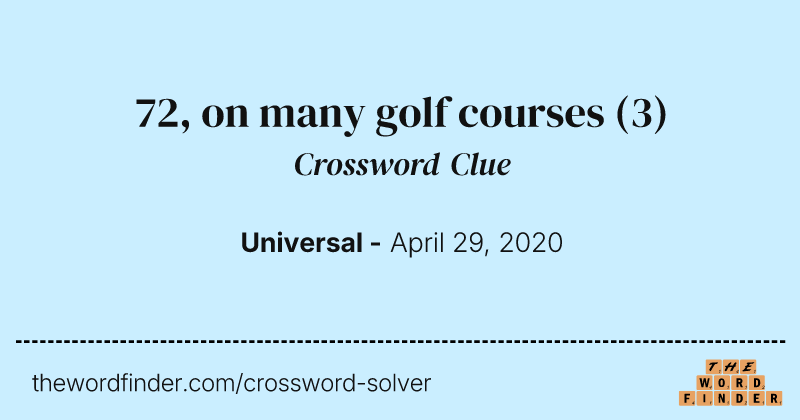 72, on many golf courses crossword clue image