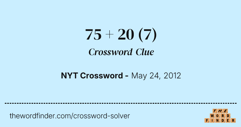 75 + 20 crossword clue image
