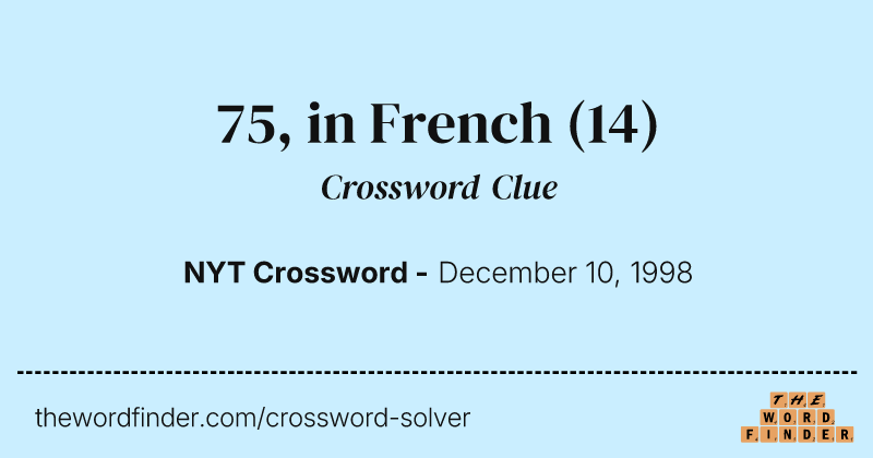 75, in French crossword clue image