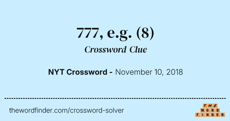 777, e.g. crossword clue image
