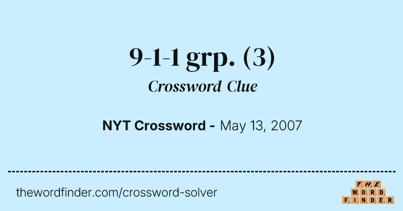 9-1-1 grp. crossword clue image