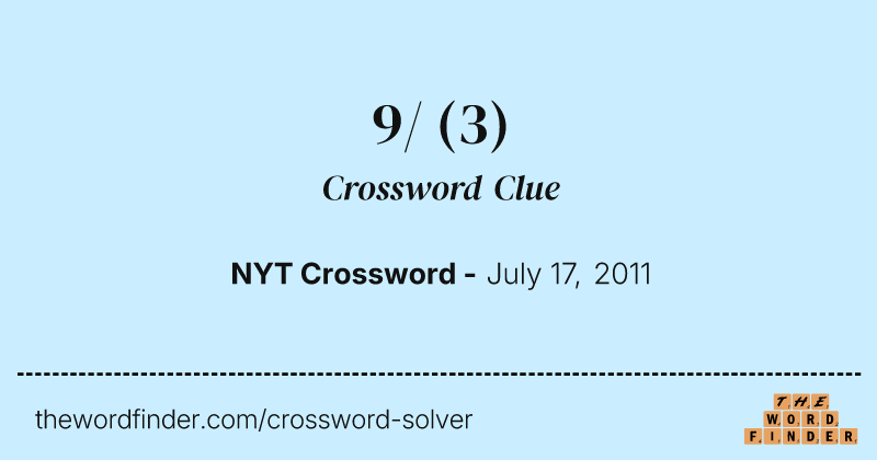 9/ crossword clue image