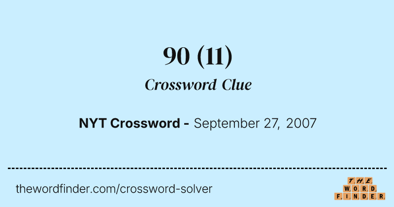 90 crossword clue image