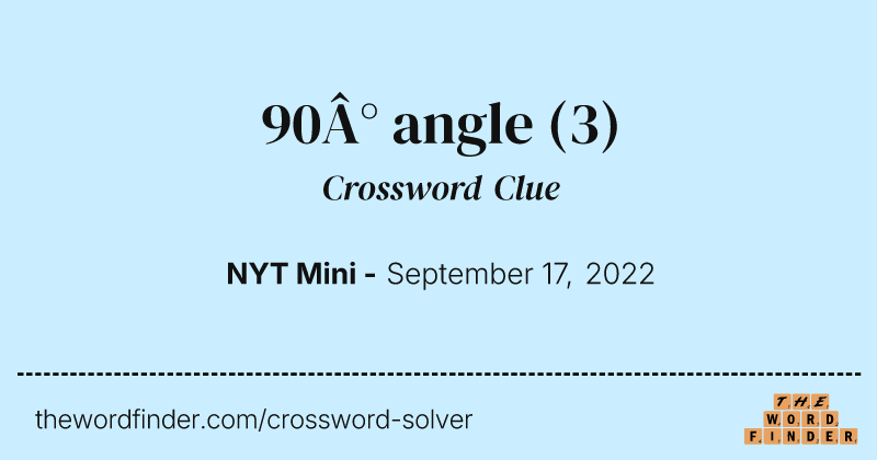 90° angle crossword clue image