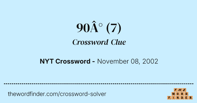 90° crossword clue image