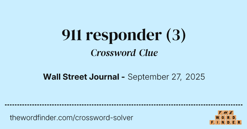 911 responder crossword clue image