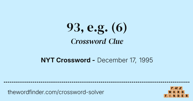 93, e.g. crossword clue image