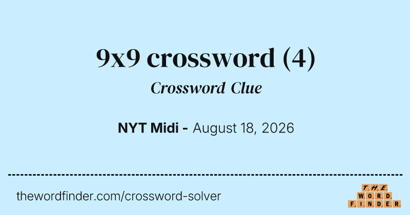 9x9 crossword crossword clue image