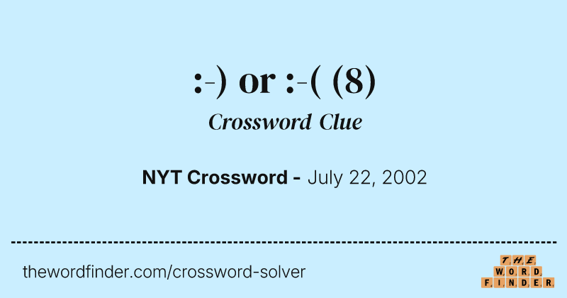 :-)  or  :-( crossword clue image