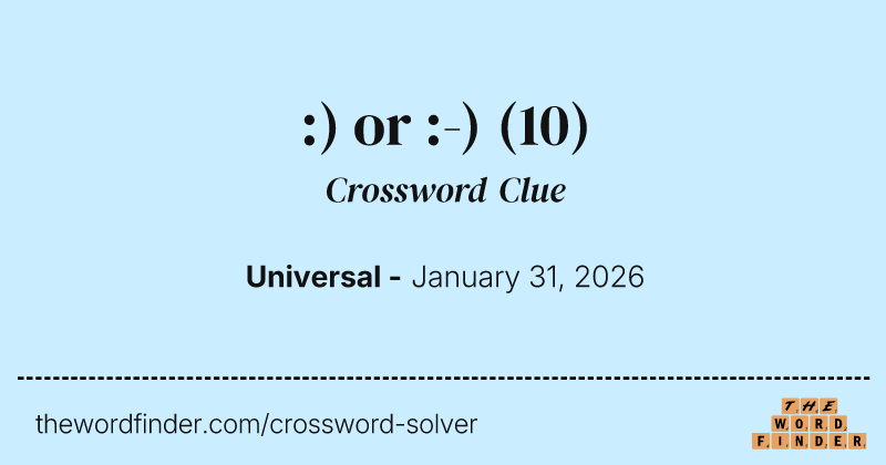 :) or :-) crossword clue image