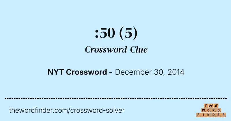 :50 crossword clue image