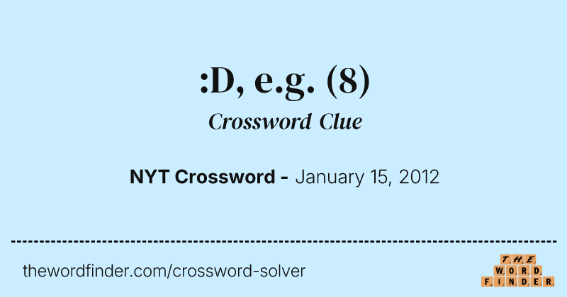 :D, e.g. crossword clue image