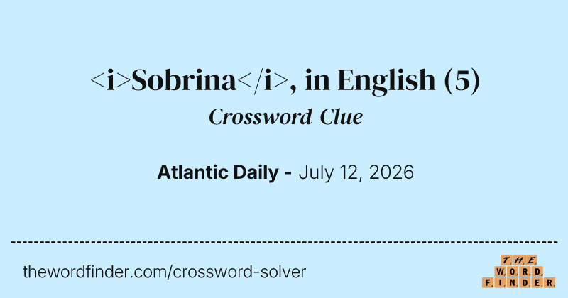 <i>Sobrina</i>, in English crossword clue image