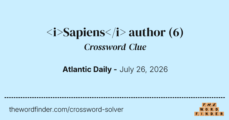 <i>Sapiens</i> author crossword clue image