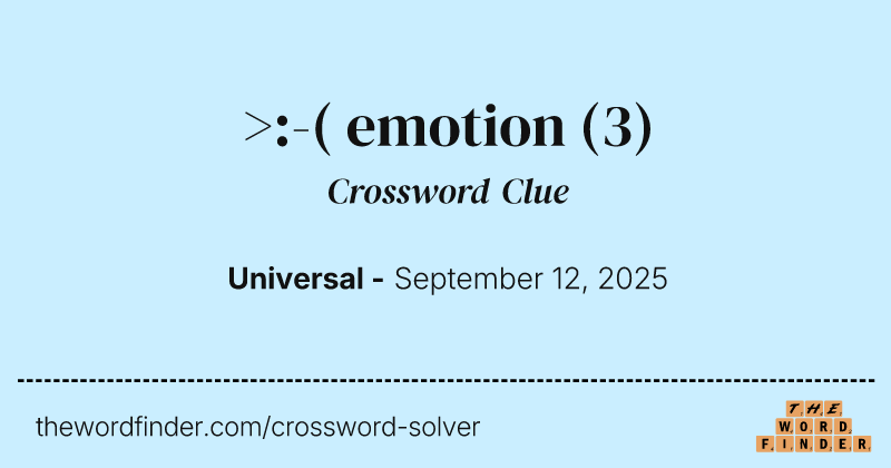 >:-( emotion crossword clue image