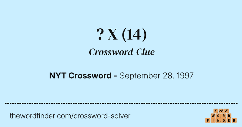 ? X crossword clue image