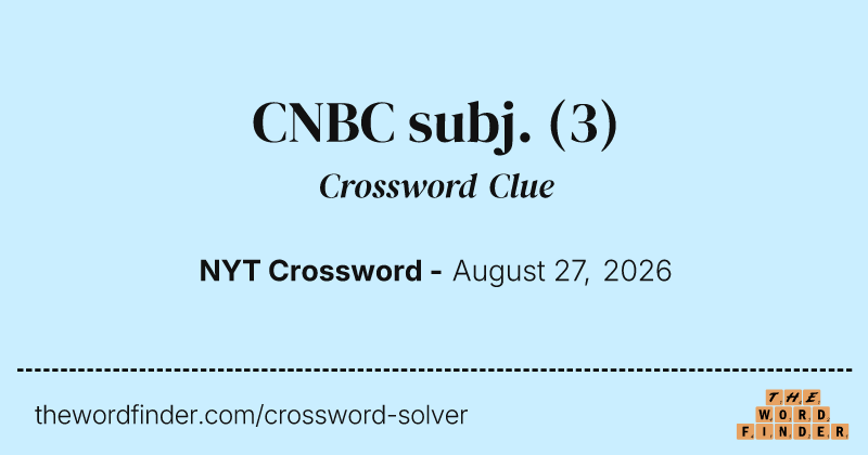 CNBC subj. crossword clue image