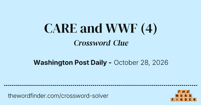 CARE and WWF crossword clue image