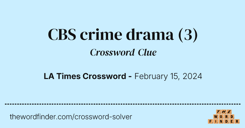 CBS crime drama crossword clue image