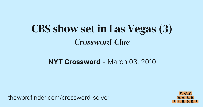 CBS show set in Las Vegas crossword clue image