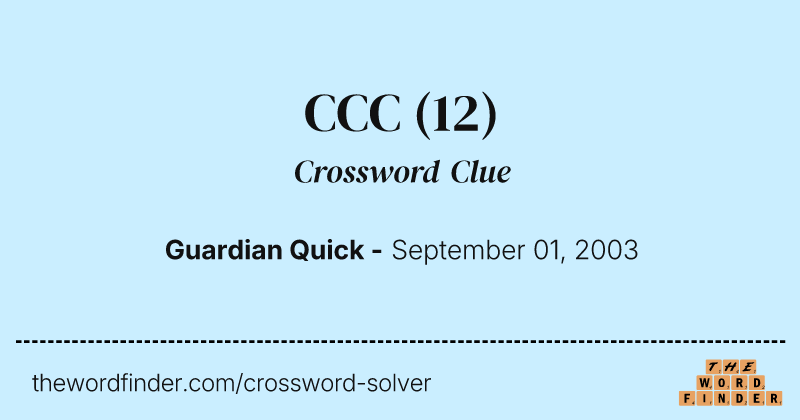 CCC crossword clue image