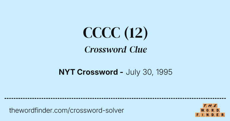 CCCC crossword clue image