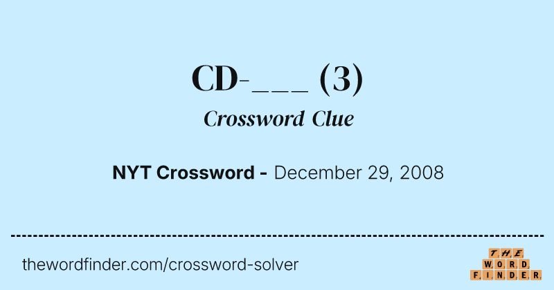 CD-___ crossword clue image