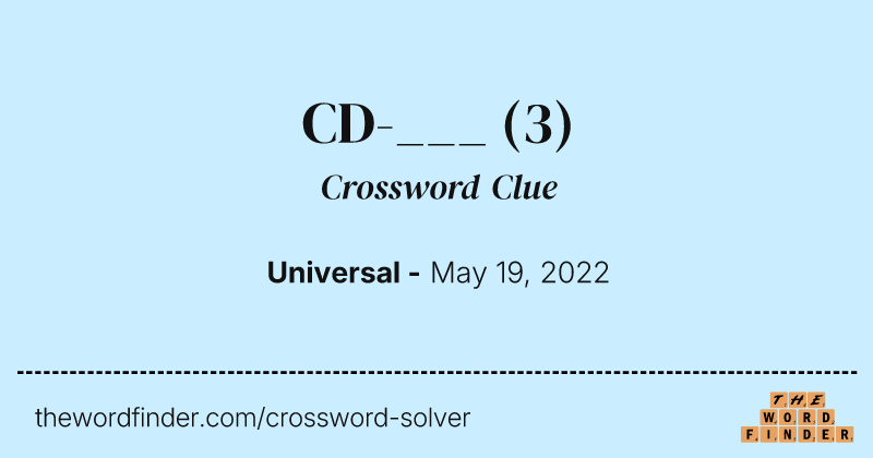 CD-___ crossword clue image