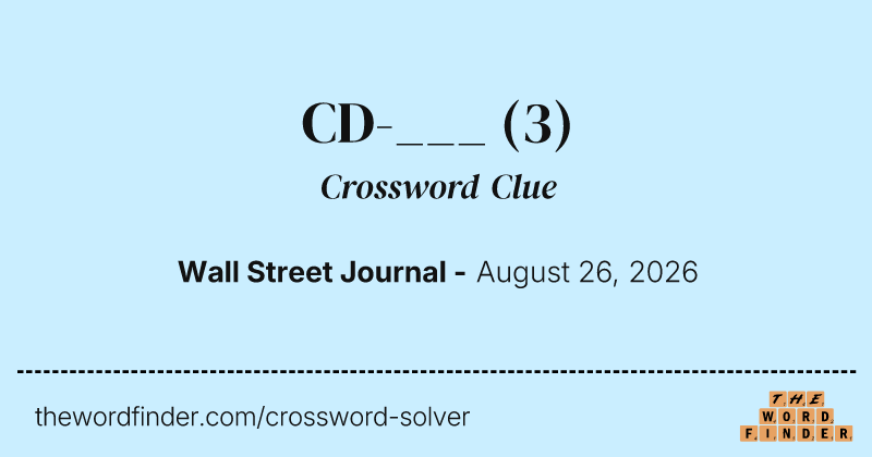 CD-___ crossword clue image