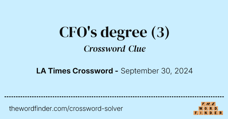 CFO's degree crossword clue image