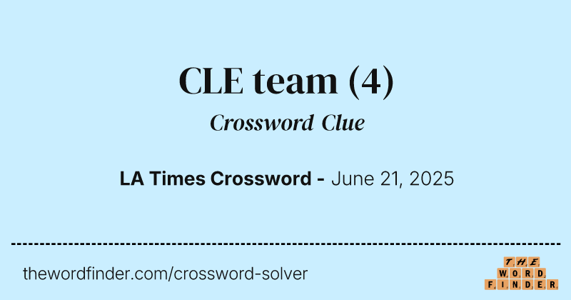 CLE team crossword clue image