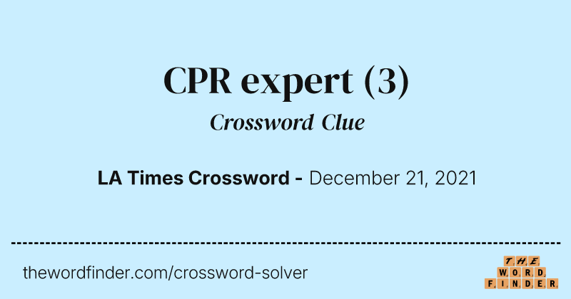 CPR expert crossword clue image