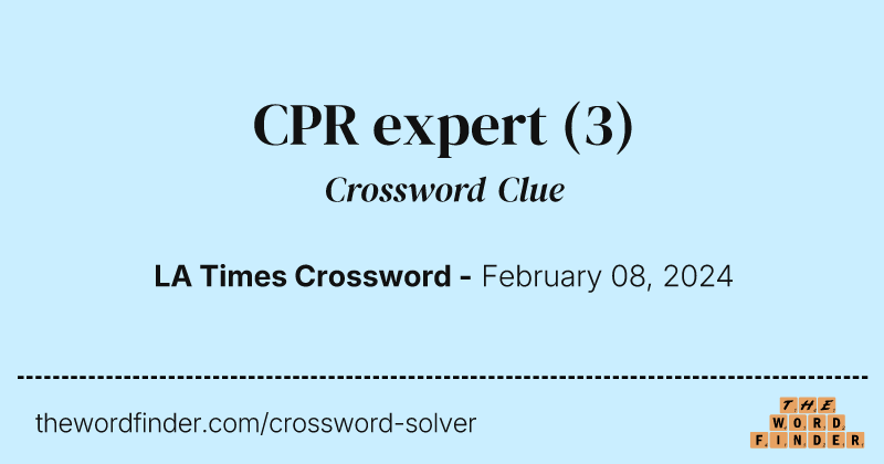 CPR expert crossword clue image