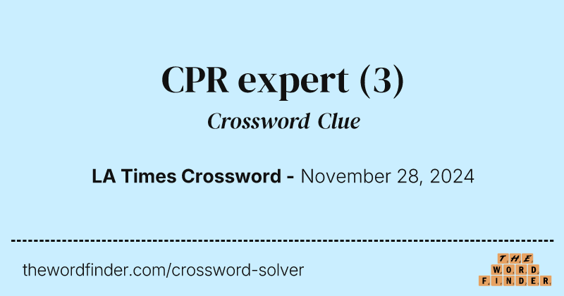 CPR expert crossword clue image
